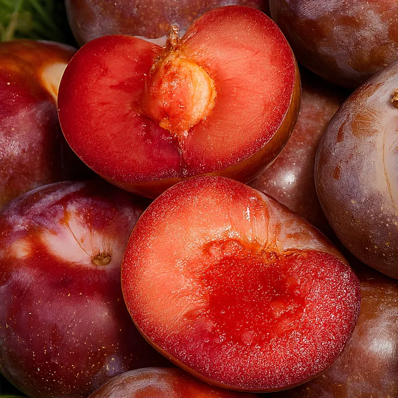 Scion de pluot / hybride Prumix™ Éclat Divin cultivé dans le Tarn - résistant aux maladies - compatible Agriculture Bio