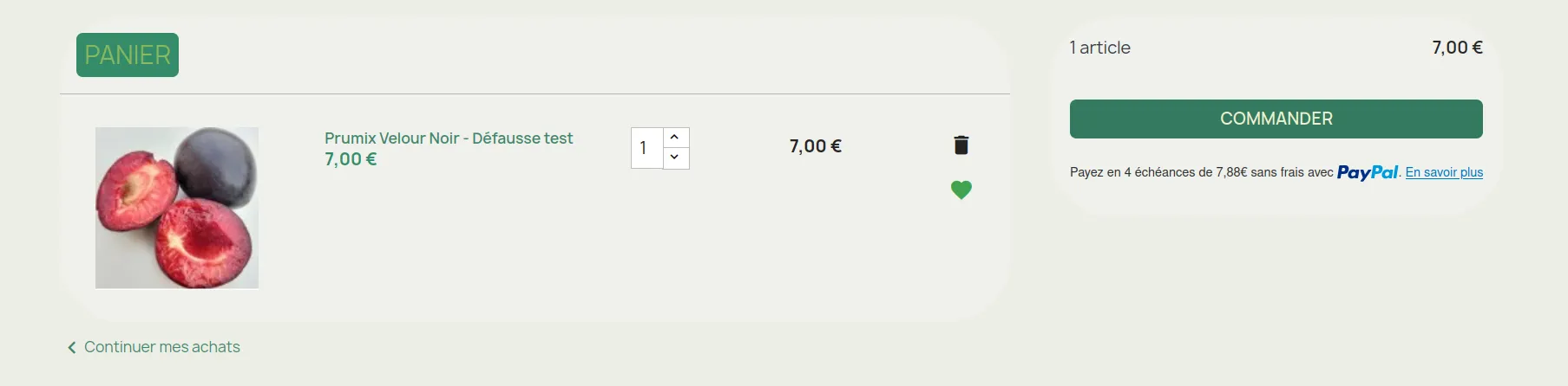 Exemple panier enchère